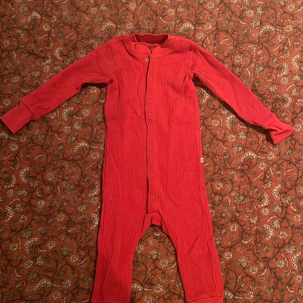 NOBLE ORGANIC WAFFLE ONE-PIECE SLEEPER / Size 18-24 months